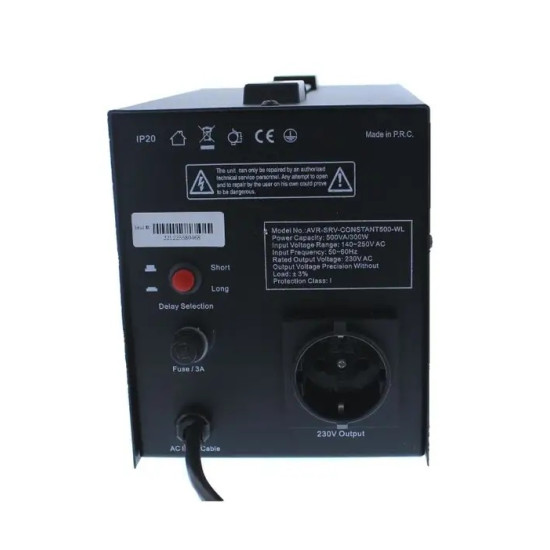 Stabilizator Tensiune Servomotor Well Constant 500VA 300W | Afisaj Digital | Protectie Supratensiune