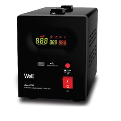 Stabilizator Tensiune cu Releu Well Guard 500VA 300W | Protectie Centrala Termica si TV