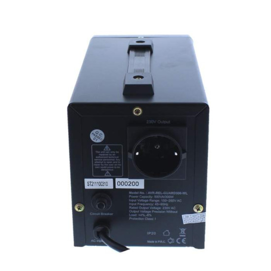 Stabilizator Tensiune cu Releu Well Guard 500VA 300W | Protectie Centrala Termica si TV