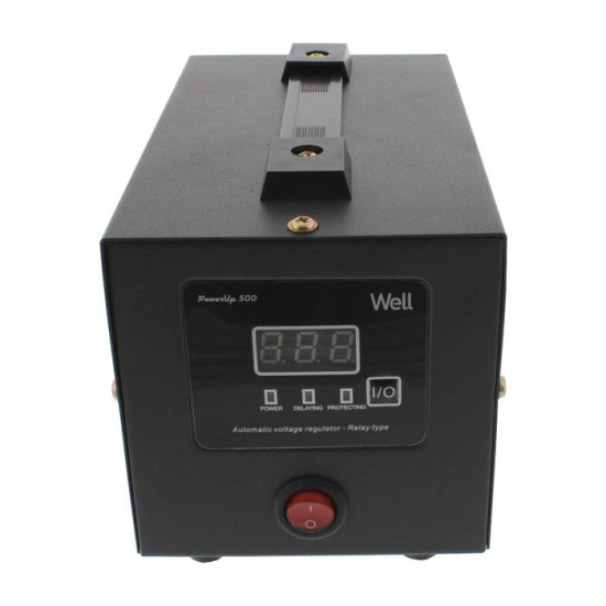 Stabilizator Tensiune cu Releu Well PowerUp 500VA 300W | Afisaj Digital | Protectie Supratensiune