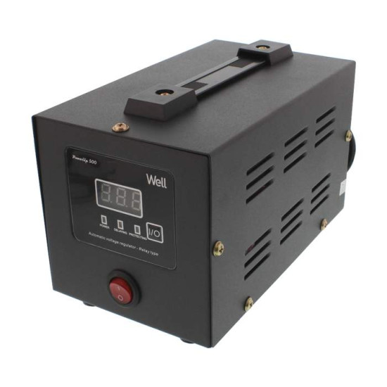 Stabilizator Tensiune cu Releu Well PowerUp 500VA 300W | Afisaj Digital | Protectie Supratensiune