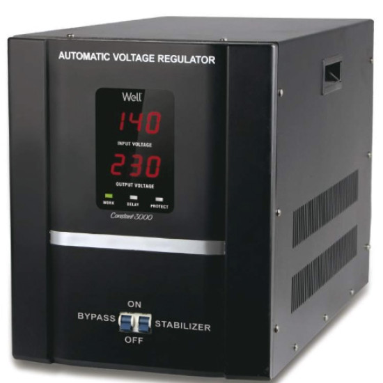 Stabilizator automat de tensiune cu servomotor Well Constant 3000VA/1800W