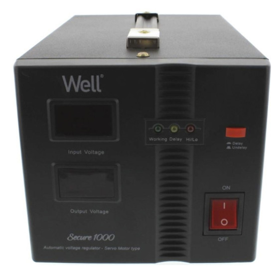 Stabilizator automat de tensiune cu servomotor Well Secure 1000VA/600W