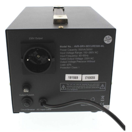 Stabilizator automat de tensiune cu servomotor Well Secure 500VA/300W