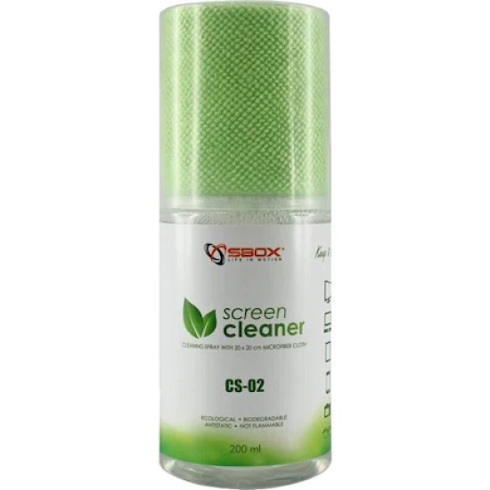 Solutie pentru curatat Tv + microfibra, SBOX, CS-02, 200ml