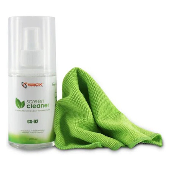 Solutie pentru curatat Tv + microfibra, SBOX, CS-02, 200ml