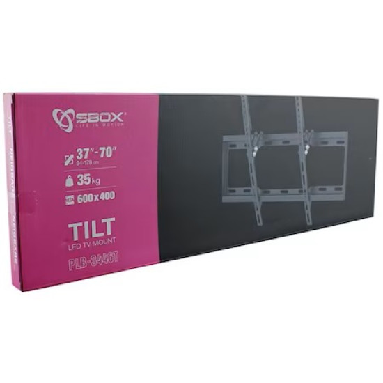 Suport TV de perete SBOX PLB-3446T, fix, 37''-70'', Negru