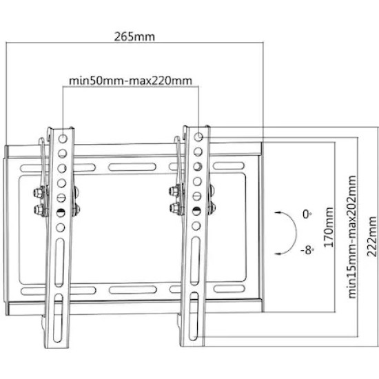 Suport pentru TV SBOX PLB-3422T-2 (23-43"/45kg/200x200)