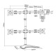Suport birou 4 Monitoare Sbox LCD-F048, 13“ - 32“, Negru