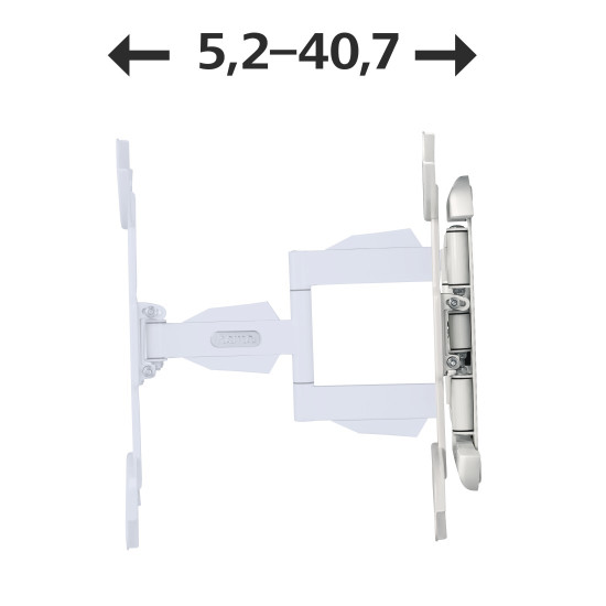 Hama Suport TV FULLMOTION de perete 3 stele, 165 cm (65 "), alb
