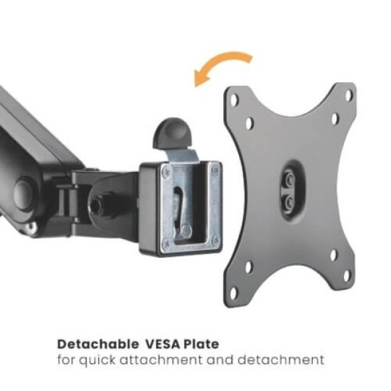 Suport 2 monitoare de masa cu Statie docking 8-in-1, Blackmount MNT20-2, 17"-32", max.8 kg/brat, otel, negru