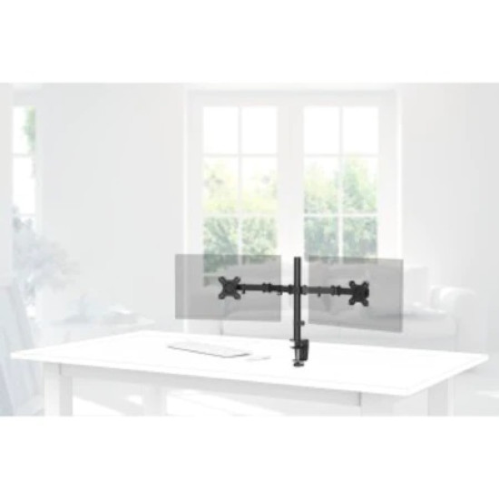 Suport Hama pentru monitor, 2 brate, reglabil pe inaltime, pivotant/inclinat 33-81cm (32"), Negru