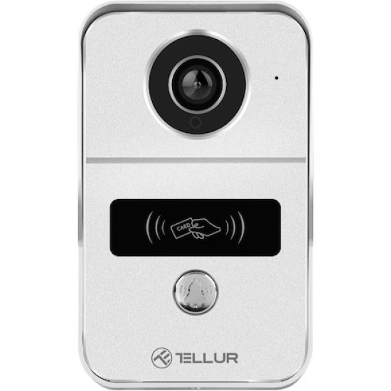 Video interfon WiFi Tellur Smart, 1080P, Functie deschidere, Sonerie de interior, Gri