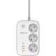 Prelungitor WiFi Tellur Smart, 3 porturi, PD30W, QC18W, 2xUSB 2.4A, 2500W, 10A, 2m