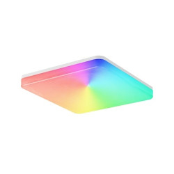 Plafoniera LED RGB inteligenta Tellur TLL331411, 24W, 2400 lm, lumina alba rece/calda si colorata, IP54, cotrol vocal, 33cm, patrata, Alb