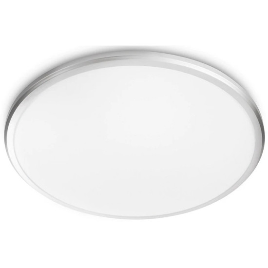 Plafoniera LED Philips Spray CL260, 17W, 1500 lm, lumina calda (2700K), IP44, 34.7cm, Argintiu