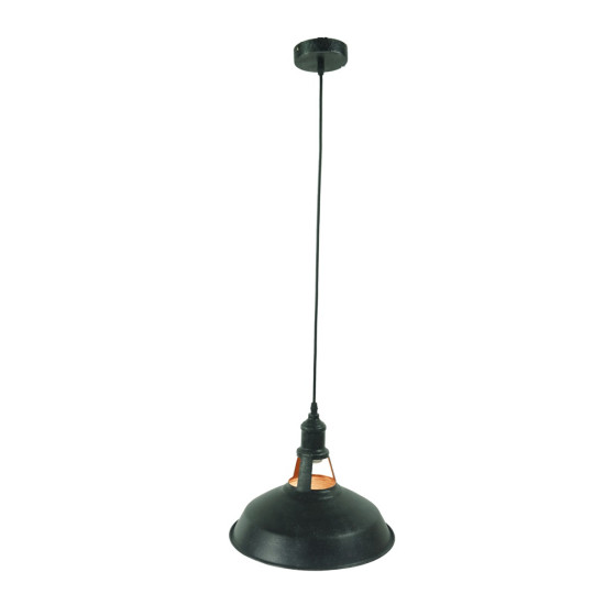 Pendul Graphite Negru+Orange 1xE27 40W