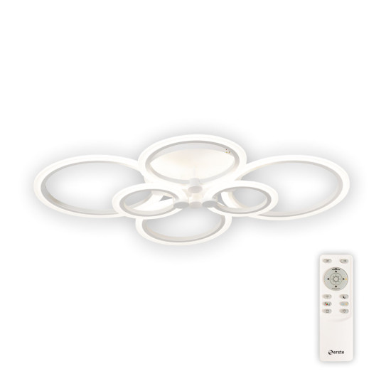 Plafoniera Europe LED 130W 3CCT cu telecomanda, alb, Erste Plafoniera Europe LED 130W 3CCT cu telecomanda, alb, Erste