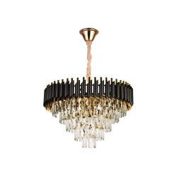 Candelabru Cristal 9xE14 max 40W auriu/negru - ERSTE