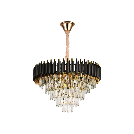 Candelabru Cristal 9xE14 max 40W auriu/negru - ERSTE