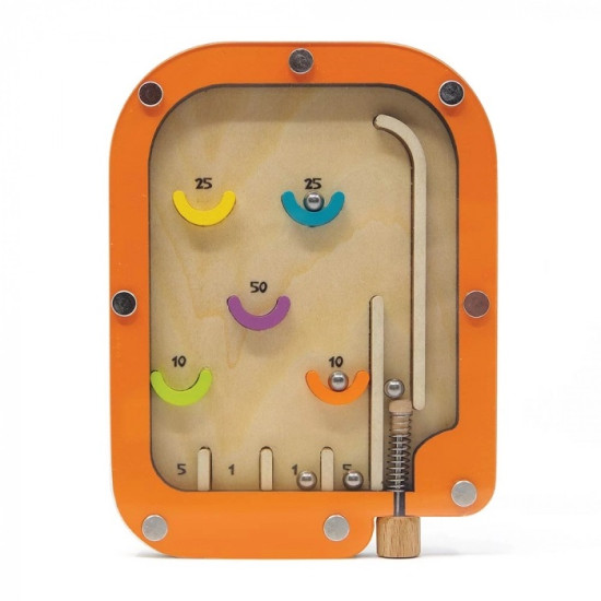 Joc interactiv de indemnare Pinball din lemn orange