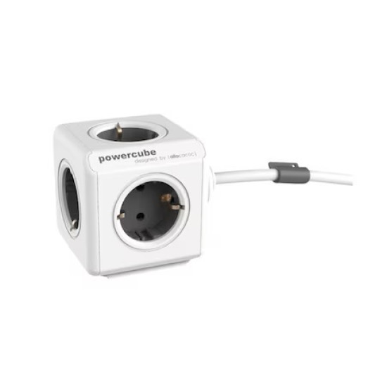 Prelungitor PowerCube Allocacoc 1300GY Extended, 4 prize, 1.5m, Gri