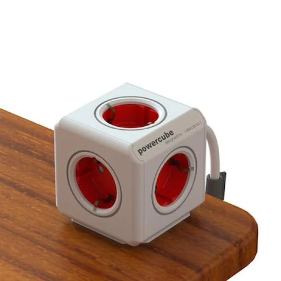 Prelungitor PowerCube Extended, 5 prize, 1.5m, Rosu