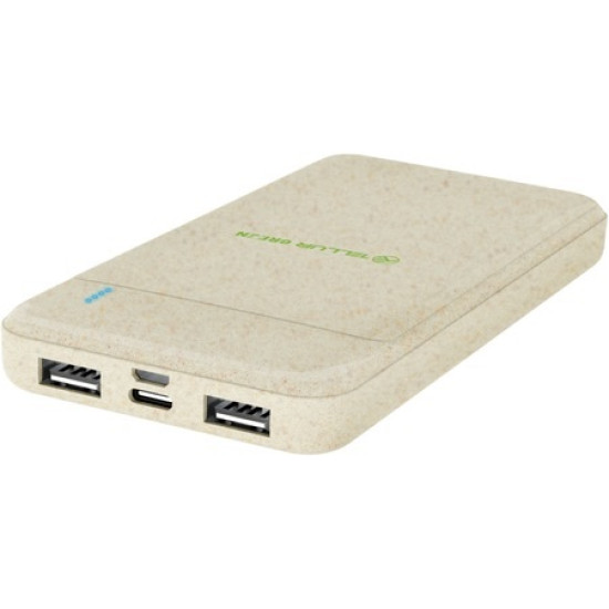 Baterie externa Tellur Green PD103 10000mAh 2xQC3.0 + PD 18W, crem