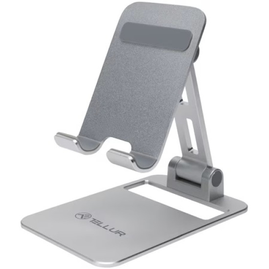 Suport Telefon Birou Tellur, Aluminiu, Argintiu