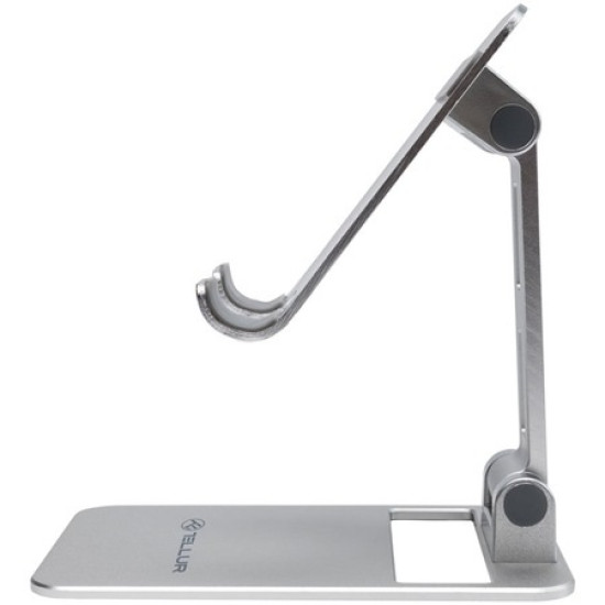 Suport Telefon Birou Tellur, Aluminiu, Argintiu