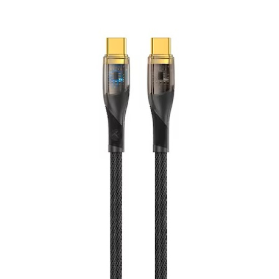 Cablu date Tellur, USB-C, PD, 60W, 1m, Transparent/Negru