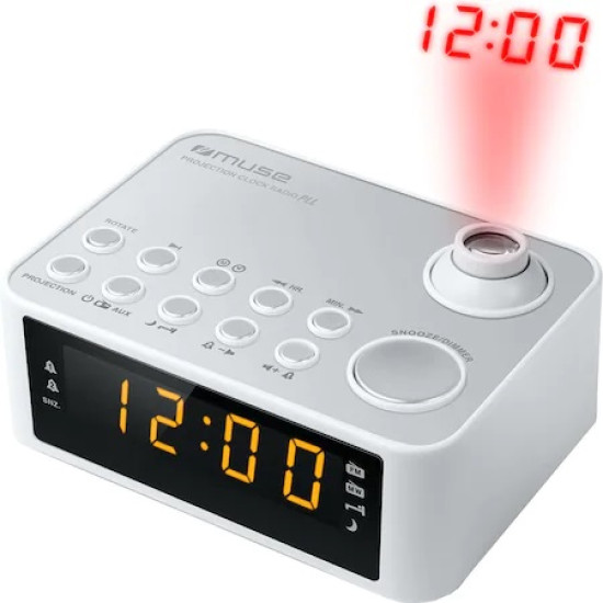 Radio cu ceas si proiectie alb MUSE M-178 PW