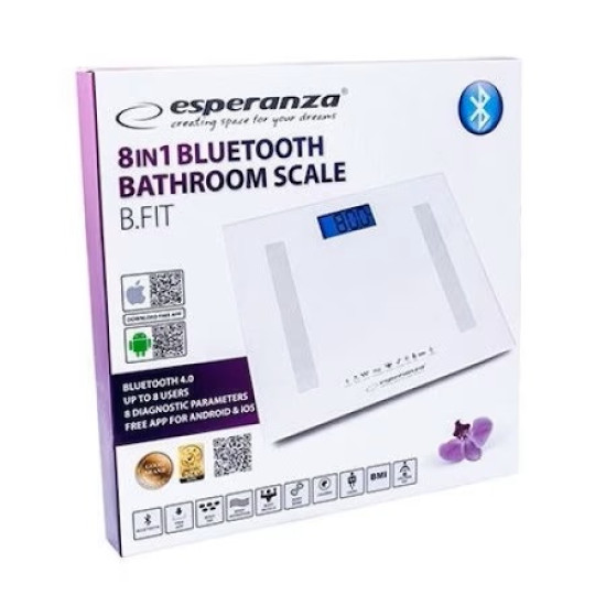 Cantar corporal Smart cu analiza impedanta bioelectrica corporala diagnostic indici corporali prin bluetooth max 180 kg MEBS016W