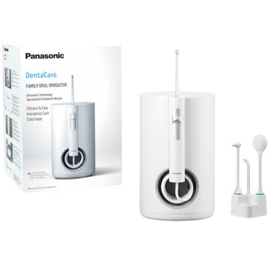 Irigator bucal PANASONIC Ultrasonic EW1614W503, 4 viteze, 2 capete, 600ml, alb