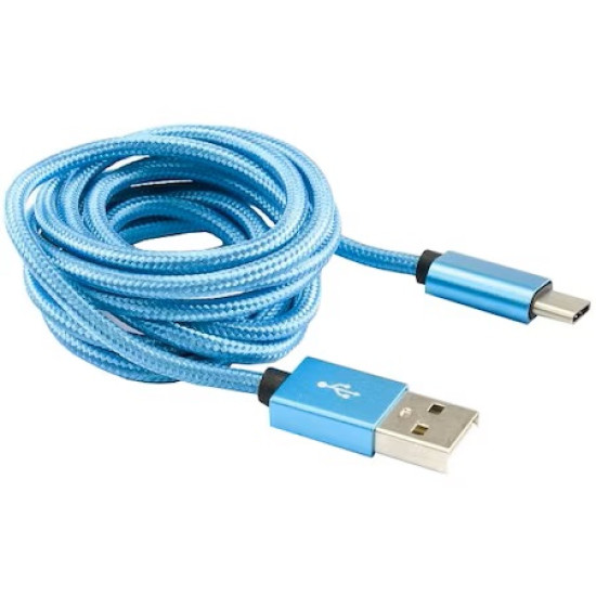 Cablu de date Sbox Fuity Plavi USB - Type C, Albastru