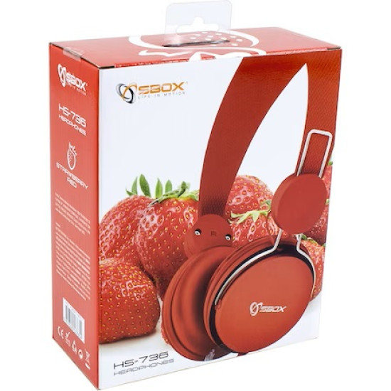 Casti Audio On Ear SBox HS-736R, cu fir, Rosu