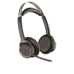 Casti PC bluetooth Plantronics Voyager Focus UC, B825-USB-C, STEREO, 3 microfoane, Cablu USB-C, Cablu de incarcare, Captuseala din piele, Negru