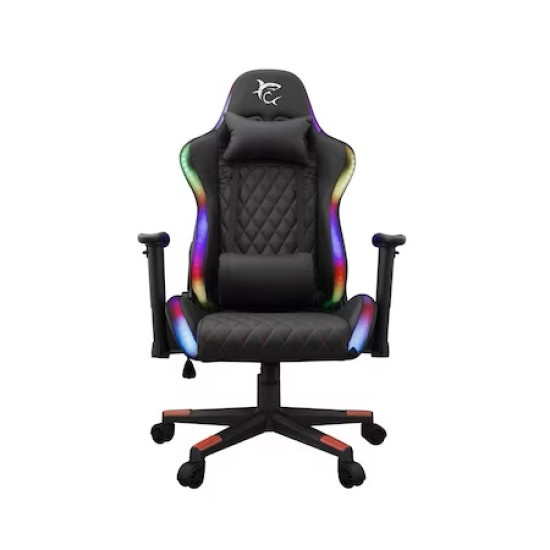 Scaun gaming, White Shark Thunderbolt, cu lumini RGB, Negru