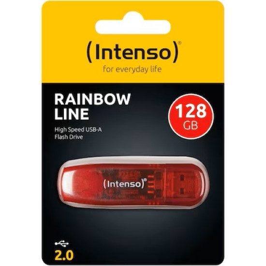 Memorie USB  2.0 Intenso 128 GB Rainbow Line rosu