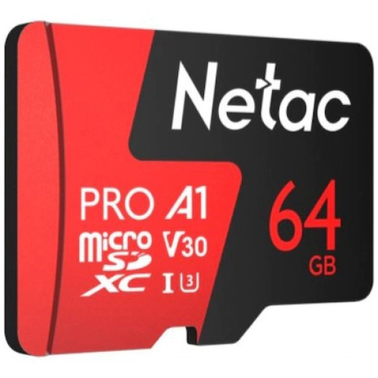 Card de memorie Netac P500 Extreme Pro MicroSDXC 64GB V30/A1/C10 up to 100MB/s NT02P500PRO-064G-R