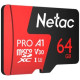 Card de memorie Netac P500 Extreme Pro MicroSDXC 64GB V30/A1/C10 up to 100MB/s NT02P500PRO-064G-R