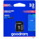 Card de memorie microSD Goodram 32GB,UHS I,cls 10 + adaptor, M1AA-0320R12