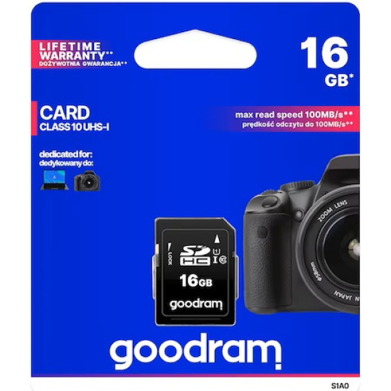 Card de memorie SD Goodram 16GB,UHS I,cls 10, S1A0-0160R12