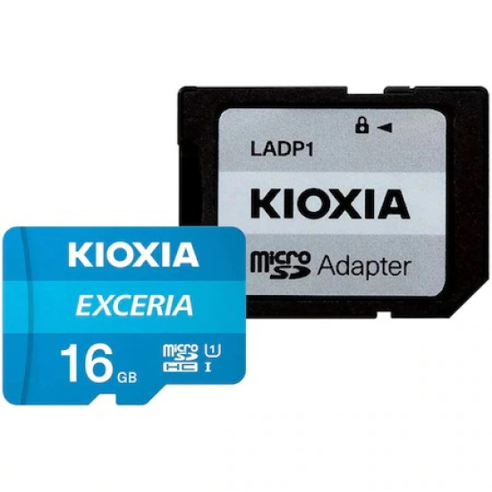 Card de memorie microSD Kioxia Exceria (M203) 16GB,UHS I U1+ adaptor, LMEX1L016GG2
