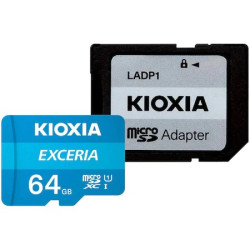 Card de memorie microSD Kioxia Exceria (M203) 64GB,UHS I U1+ adaptor, LMEX1L064GG2