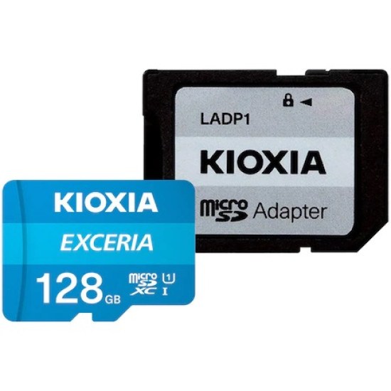 Card de memorie microSD Kioxia Exceria (M203) 128GB,UHS I U1+ adaptor, LMEX1L128GG2