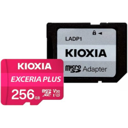 Card de memorie microSD Kioxia Exceria Plus (M303) 256GB,UHS I U3+ adaptor, LMPL1M256GG2