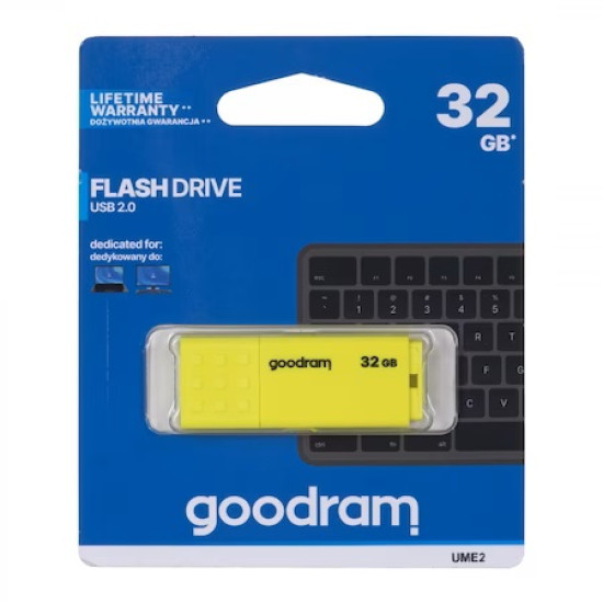 Memorie USB Goodram UME2, 32GB,galben, USB 2.0,UME2-0320Y0R11