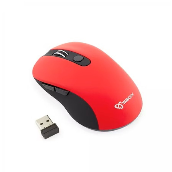 Mouse wireless SBOX WM-911U, 6D optic, 1600 DPI, rosu/negru