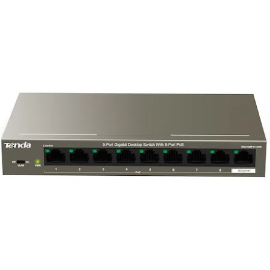 SWITCH 8P POE + 1P GB 102W MAX TENDA TEG1109P-8-102W